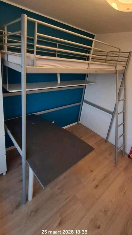 Svärta hoogslaper met schap, Huis en Inrichting, Gebruikt, Eenpersoons, Ophalen of Verzenden, 90 cm