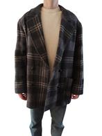 Vintage Turo Finland geruite wollen jas - maat 54 C, Ophalen of Verzenden, Zo goed als nieuw, Maat 52/54 (L), Bruin