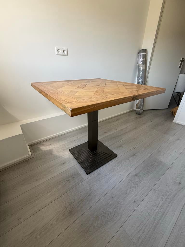 Pine Lake Lodge bistrotafel 80x80, Ophalen, Gebruikt, Vierkant, Tot twee personen