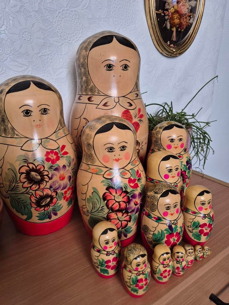 Zeldzame grote vintage Matroesjka set 15 delig., Ophalen of Verzenden