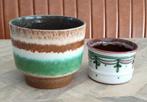Twee vintage Strehla bloempotten, Antiek en Kunst, Antiek | Keramiek en Aardewerk, Ophalen of Verzenden