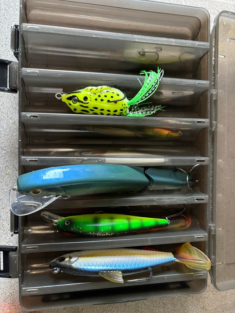 Diverse kunstaas roofvis set - pluggen, spinners, poppers, Ophalen, Zo goed als nieuw, Overige typen