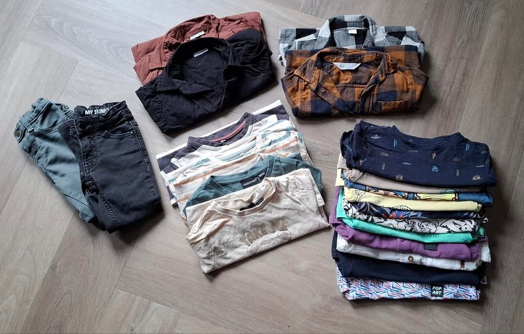 Jongens 22 delig kledingpakket maat 98-104 en 110, Ophalen of Verzenden, Zo goed als nieuw, Maat 98