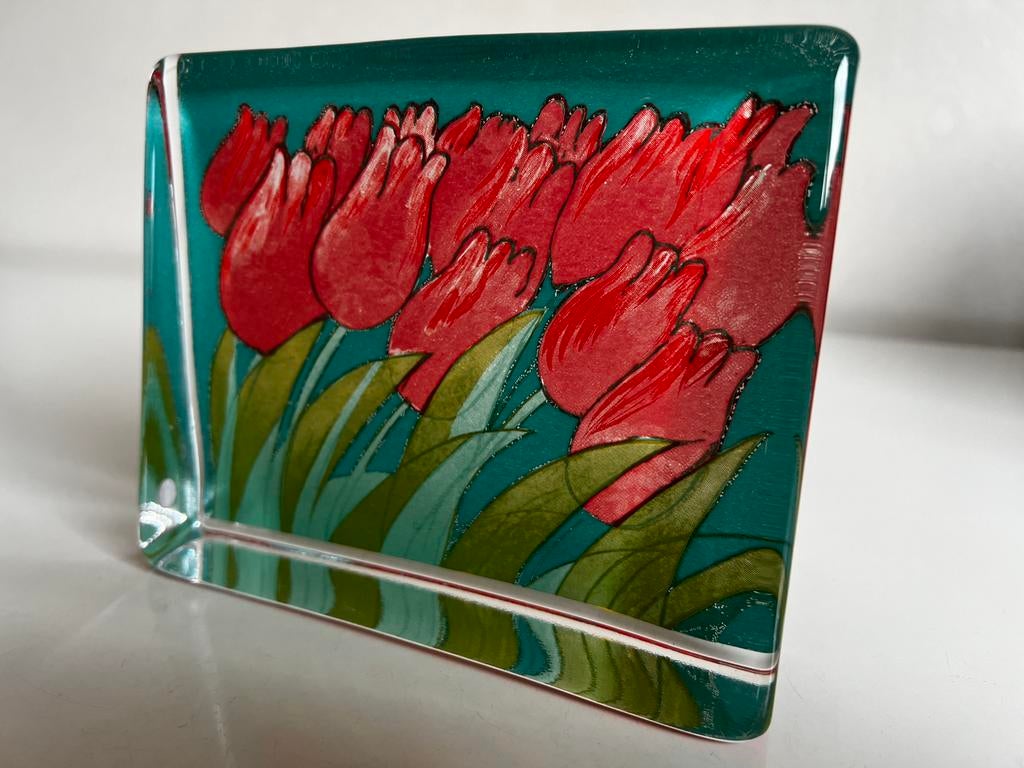 Iittala XL Paperweight ‘Tulpenveld’ Liukko-Sundström 12x15, Ophalen of Verzenden