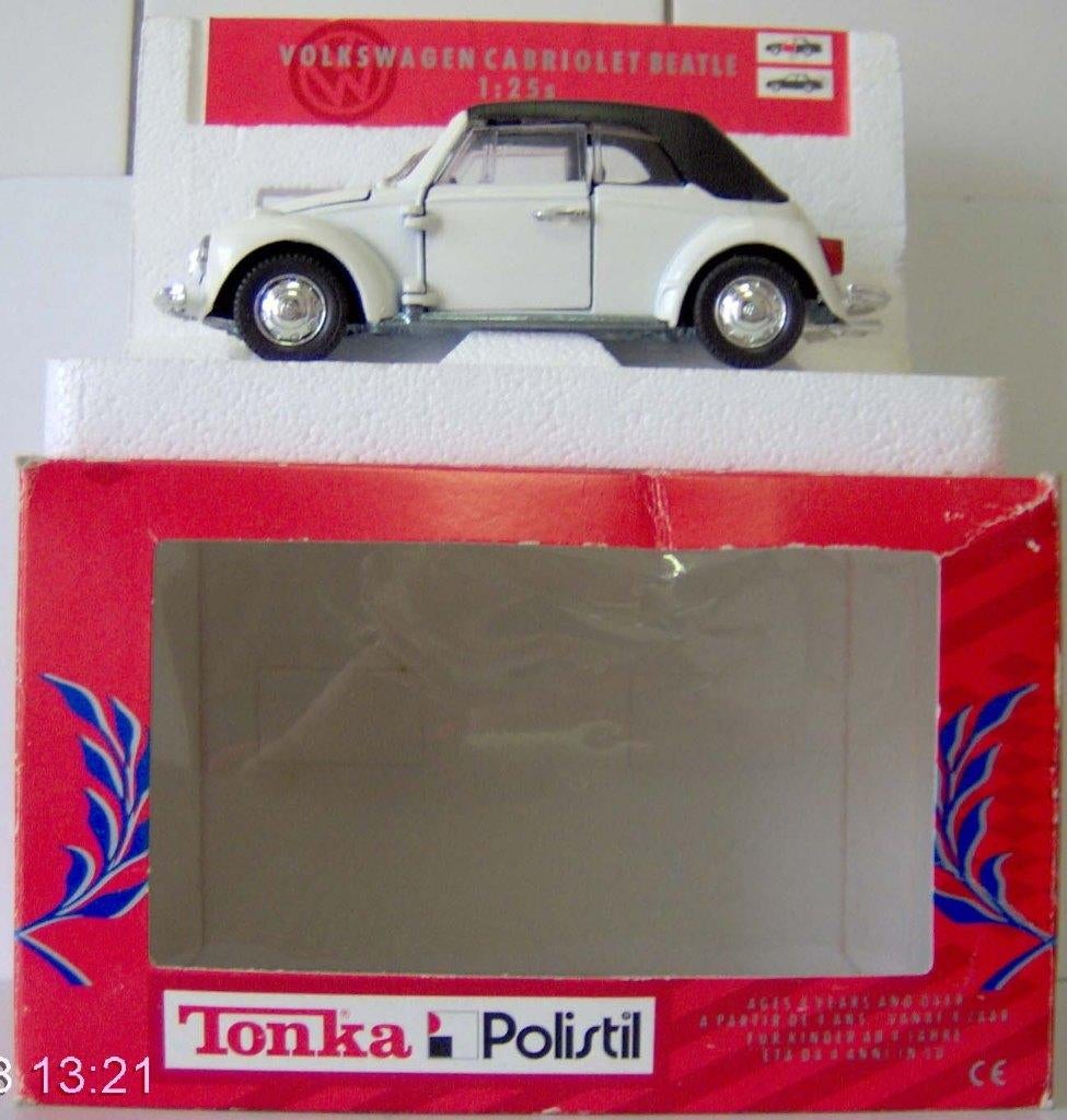 Polistil Volkswagen Kever Beetle wit met losse kap 1:24 auto, Ophalen of Verzenden, Nieuw, Auto, Overige merken