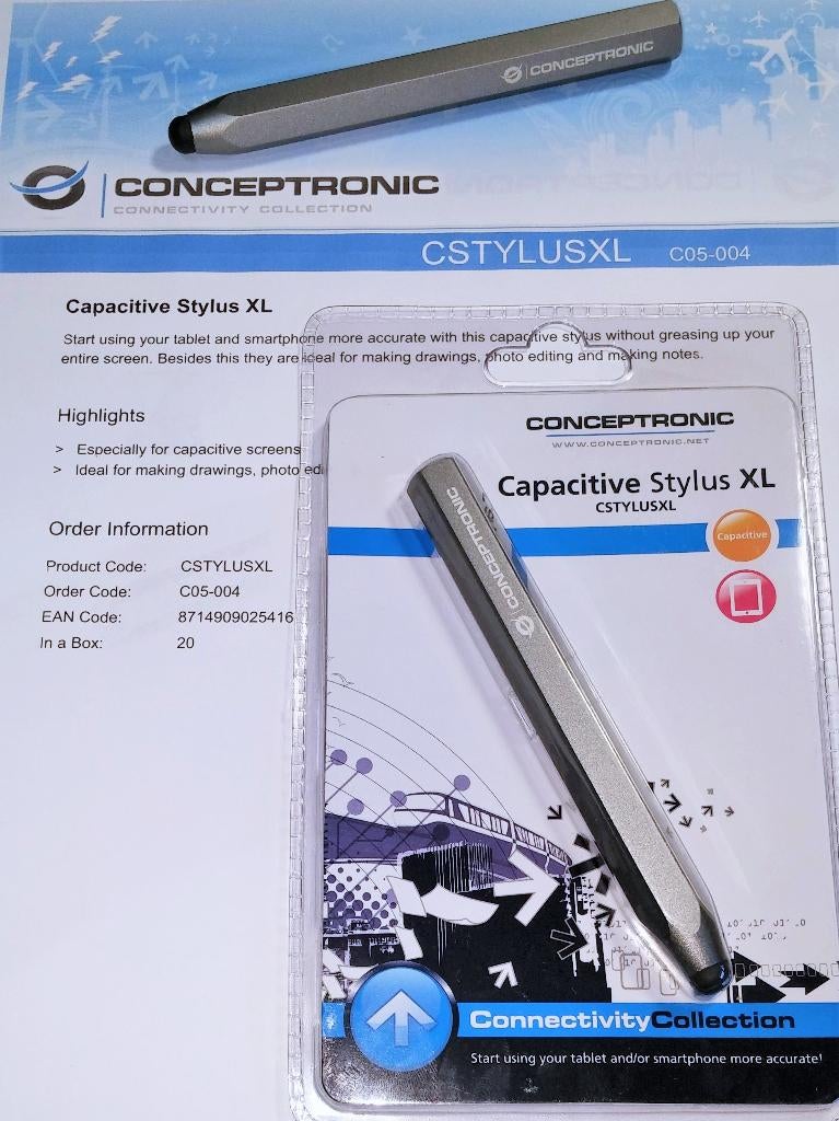 Conceptronic XL Stylus Pen Teken Tablet CSTYLUSXL Potlood, Computers en Software, Tekentablets, Ophalen of Verzenden, Nieuw