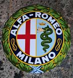 Alfa romeo milano waar emaille decoratie bord garage reclame, Reclamebord, Ophalen of Verzenden, Zo goed als nieuw, Info@americansaleshop.nl