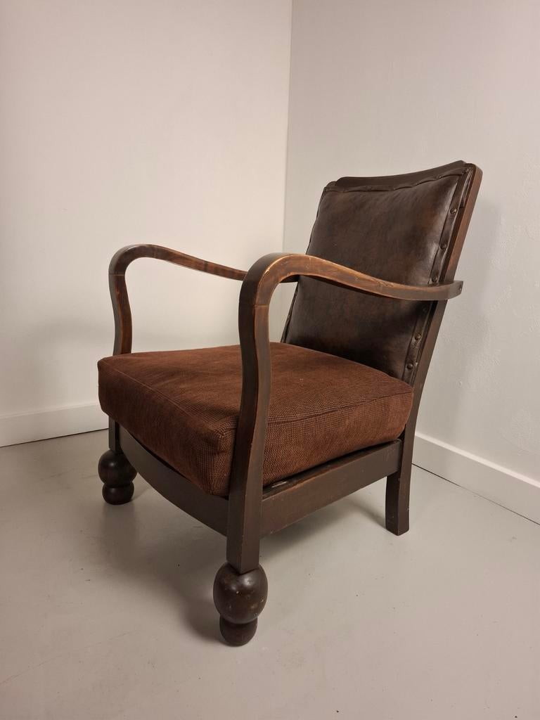 Unieke Art deco fauteuil bentwood armchair, Ophalen, Gebruikt, 50 tot 75 cm