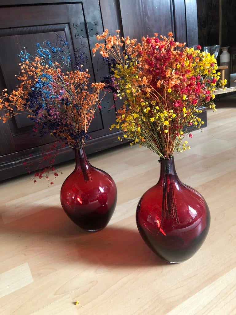 Flower vase (x2), Ophalen, Zo goed als nieuw, Glas, Minder dan 50 cm