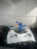 Alessi taartplateau met glazen blad en blauwe voet, Ophalen of Verzenden, Zo goed als nieuw