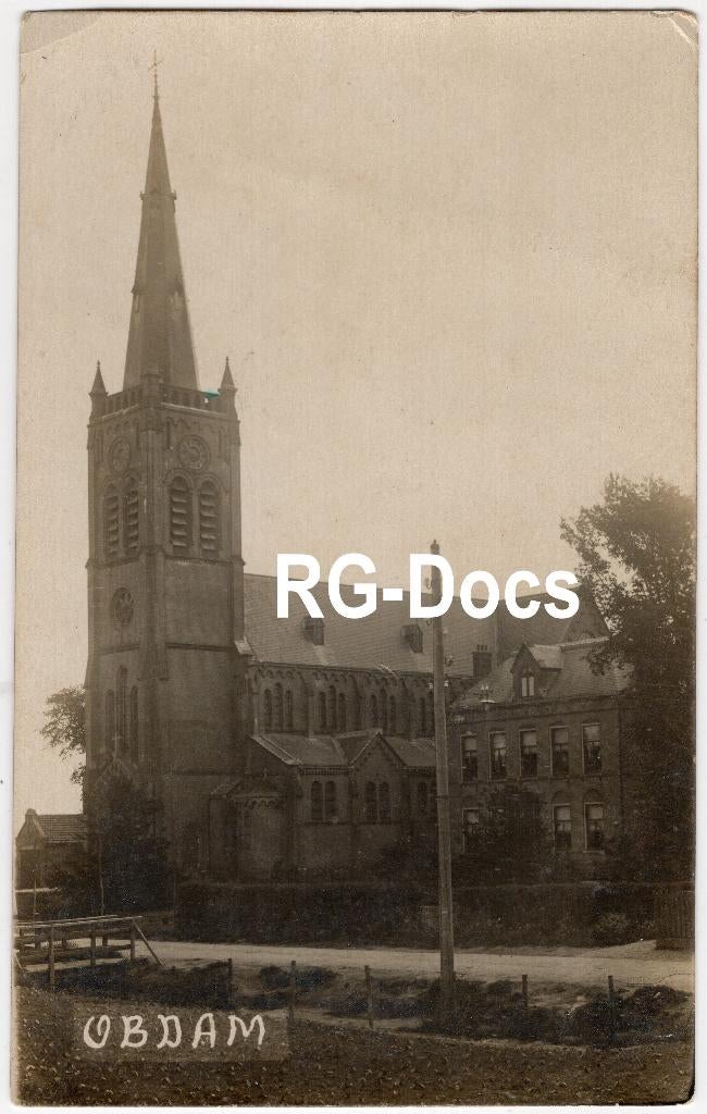 Ansichtkaart - Fotokaart Kerk Obdam ca. 1920, Verzamelen, Ansichtkaarten | Nederland, Gelopen, Noord-Holland, Voor 1920, Ophalen of Verzenden