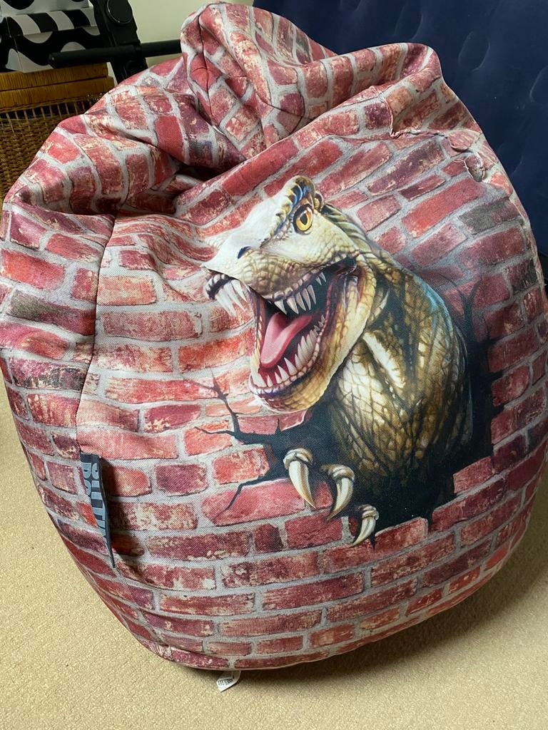 Stoere Zitzak voor Kids met Dinosaurus Print, Ophalen, Gebruikt, Rood, Zitzak