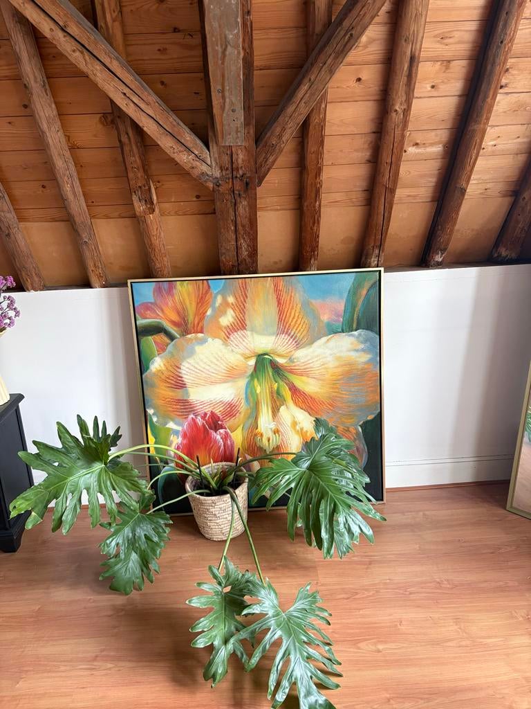 Groot bloemenschilderij - IKEA HALLARYD, Antiek en Kunst, Ophalen