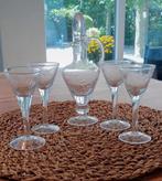 Antieke likeurset met karaf en glaasjes, Antiek en Kunst, Ophalen