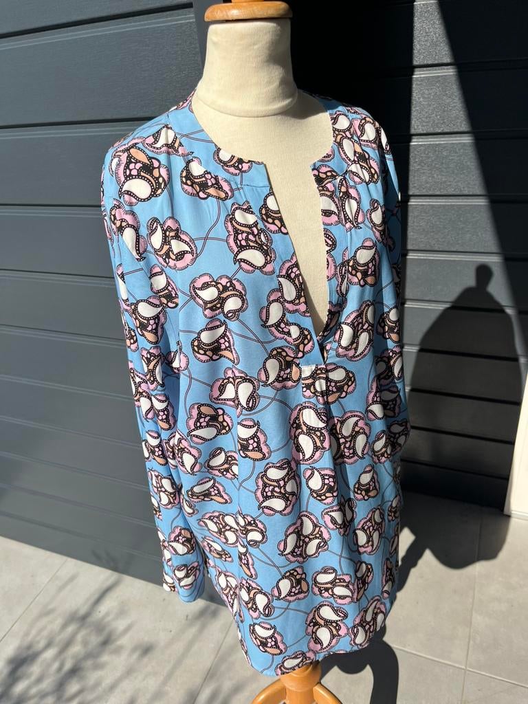 Herzen’s Angelegenheit zijden blouse maat 46, Ophalen of Verzenden, Gedragen, Maat 46/48 (XL) of groter, Blauw