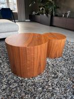 Westwing Salontafels Dan Walnoothout, Ophalen, Minder dan 50 cm, Gebruikt, Rond