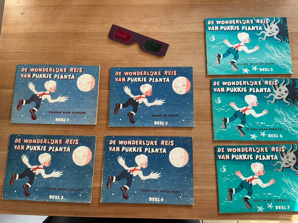 De wonderlijke reis van Pukkie Planta - 7 boekjes + 3D bril, Boeken, Ophalen of Verzenden, Gelezen