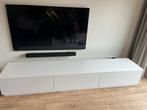 Witte TV meubel, Ophalen, Kunststof, 150 tot 200 cm, Zo goed als nieuw