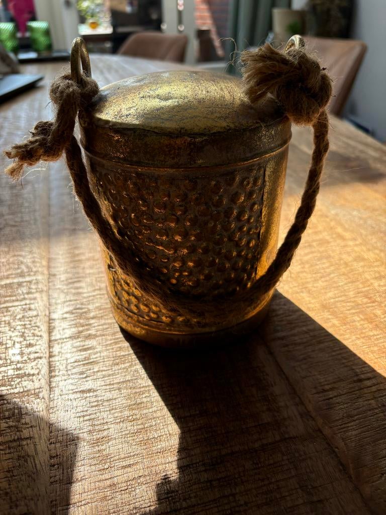 Decoratieve Koeienbel - 25 cm Hoog, Mooi Afgewerkt, Ophalen, Zo goed als nieuw, Goud, Overige materialen