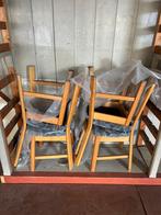 Zes eiken stoelen met stoffen bekleding, Ophalen, Gebruikt, Overige kleuren, Vijf, Zes of meer stoelen