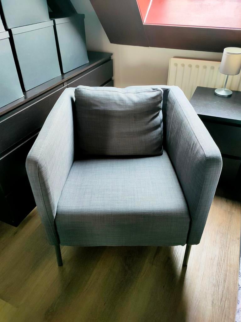 IKEA fauteuil grijs – moderne stoel, zo goed als nieuw, Ophalen, 75 tot 100 cm, Zo goed als nieuw, Stof