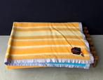 Vintage Geel Gestreepte Dralon Deken - 180x220, Gebruikt, Eenpersoons, Vintage, Geel