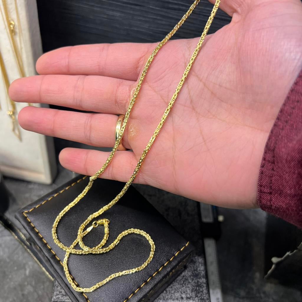 14k gouden koningsketting, Sieraden, Tassen en Uiterlijk, Kettingen, Ophalen of Verzenden, Nieuw, Goud, Goud