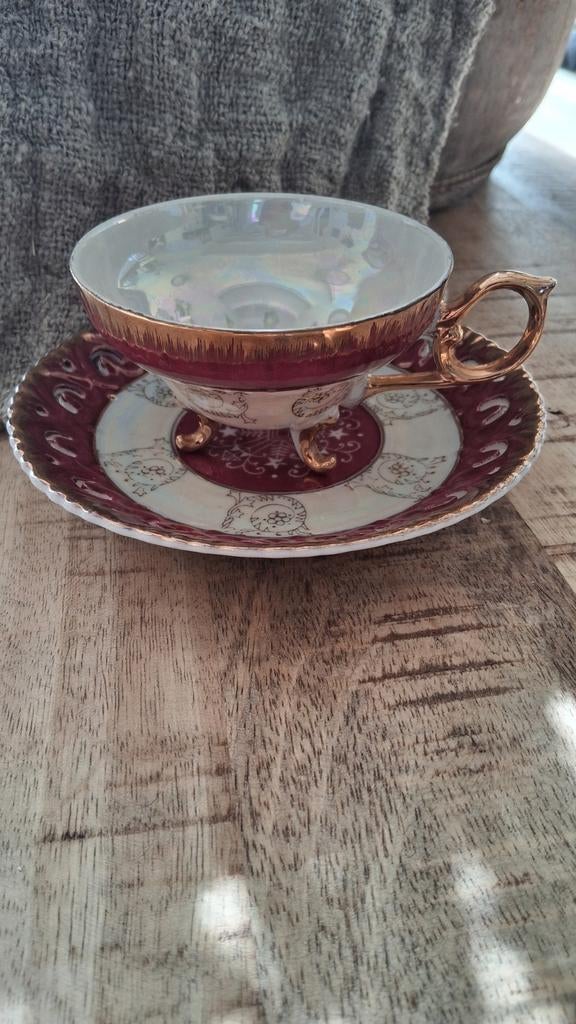 Vintage Versailles Porseleinen Kop en Schotel - Barok Stijl, Ophalen of Verzenden