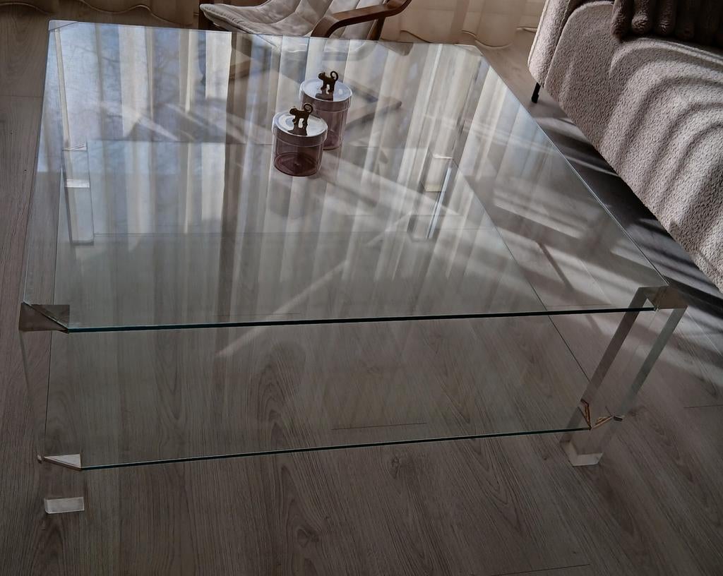 Glazen Tafel 100x100 cm, Ophalen, Gebruikt, 50 tot 100 cm, Minder dan 50 cm
