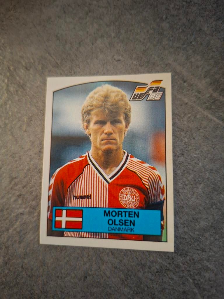 Panini sticker Euro 88 Duitsland. Morten Olsen Denemarken., Verzenden, Zo goed als nieuw, Sticker