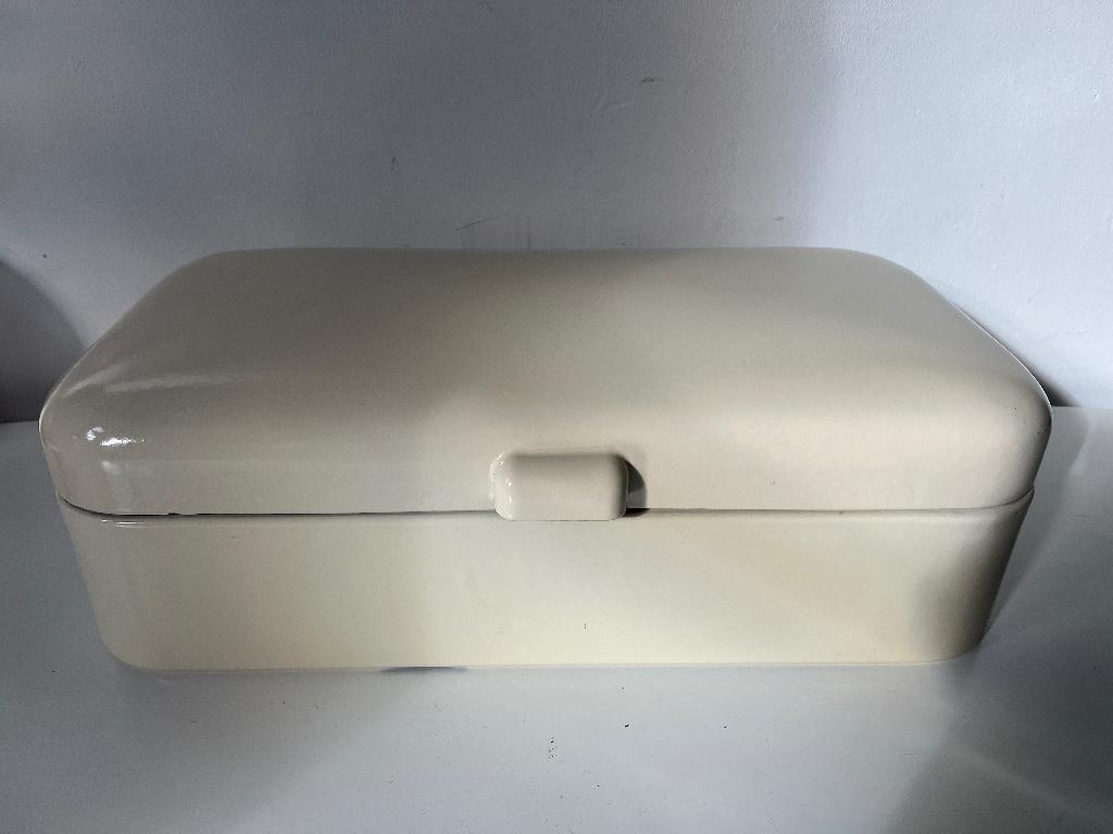 Broodtrommel Broodbak brooddoos Creme emaille jaren ‘50 ‘60, Ophalen of Verzenden