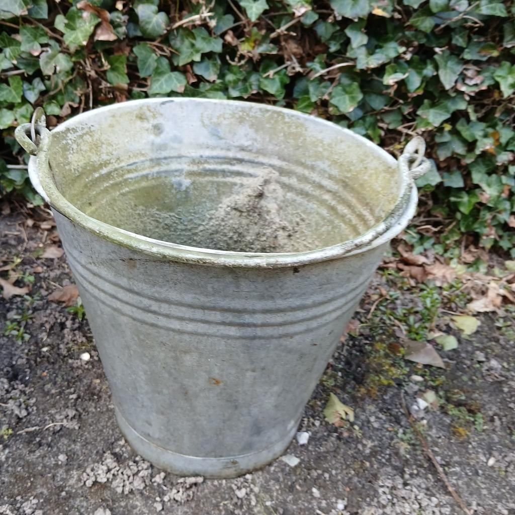 Emmer zink, Ophalen, Gebruikt, Minder dan 30 cm, Rond