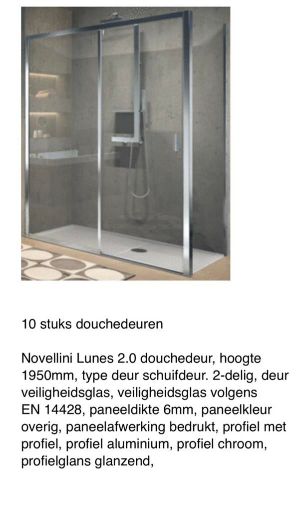 Douche deur Novellini Lunes., Ophalen, Nieuw
