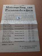 Persoonsbewijs Raambiljet Almelo Overijssel, Boeken, 20e eeuw of later, Ophalen of Verzenden, Zo goed als nieuw, Gemeente Almelo