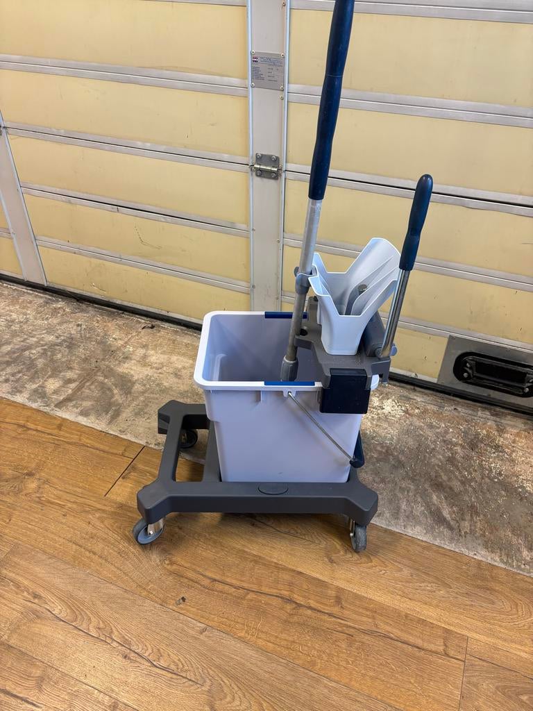 Complete Mopset met Emmer en Wringer op Wielen, Ophalen, Dweilemmer, -bak, of -wagen