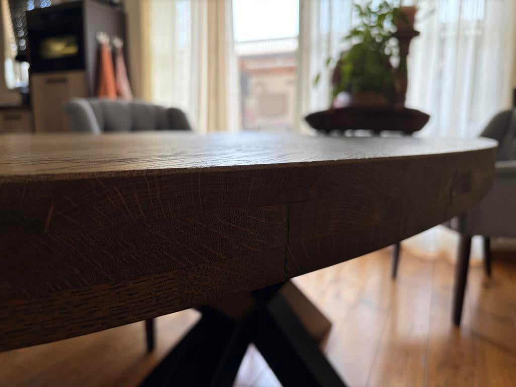 Prachtige ovale eikenhouten eettafel - 200x100cm, Ophalen, Gebruikt, 100 tot 150 cm, Eikenhout