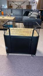 Mango hout trolley, Huis en Inrichting, Tafels | Bijzettafels, Ophalen, Minder dan 55 cm, Zo goed als nieuw, 60 cm of meer