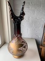 Vintage Murano bolvaas met dubbel geplooide rand., Ophalen of Verzenden