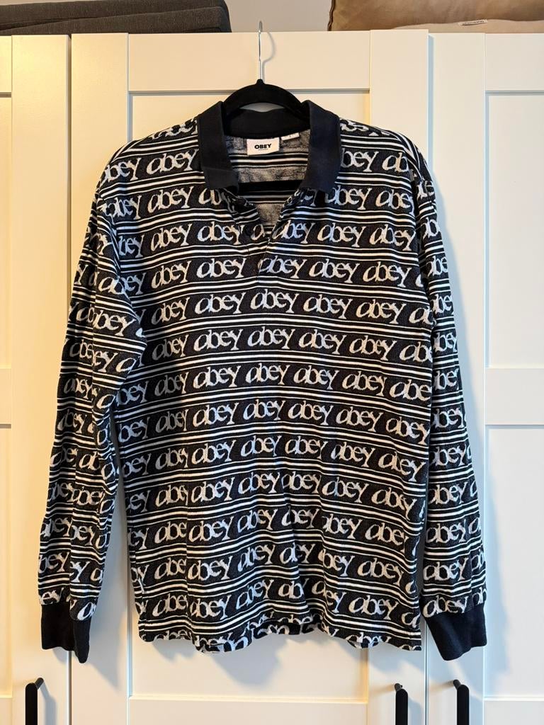 Obey logo shirt met lange mouw maat S, Verzenden, Zo goed als nieuw, Zwart