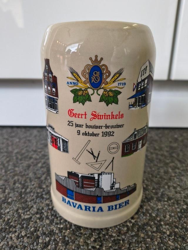 * Bavaria stenen pul 25 jubileum 1967 – 1992 Geert *, Verzamelen, Biermerken, Zo goed als nieuw, Pul(len), Bavaria, Ophalen of Verzenden