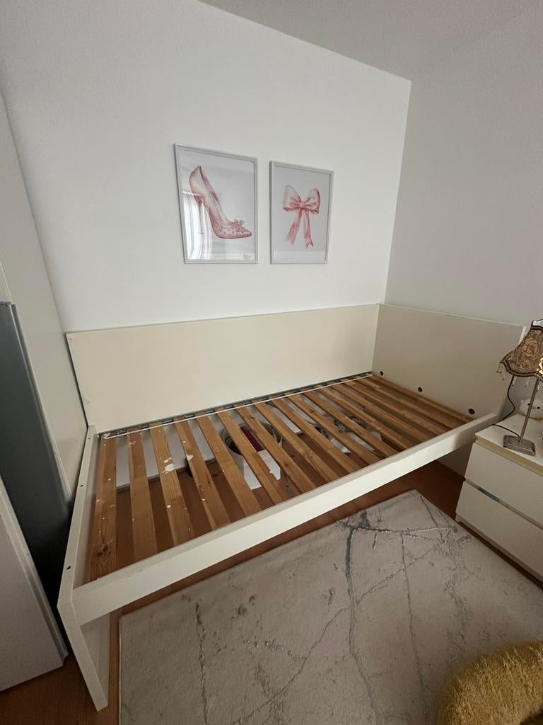IKEA bed klaar voor ophalen, Huis en Inrichting, Slaapkamer | Bedden, Gebruikt, 90 cm, Eenpersoons, Wit