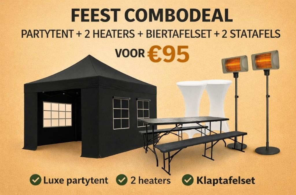 Easy Up Luxe Partytent Combodeal  Compleet Pakket €95, Tuin en Terras, Partytenten, Ophalen, Partygalaxyshop@hotmail.com, Partygalaxyshop