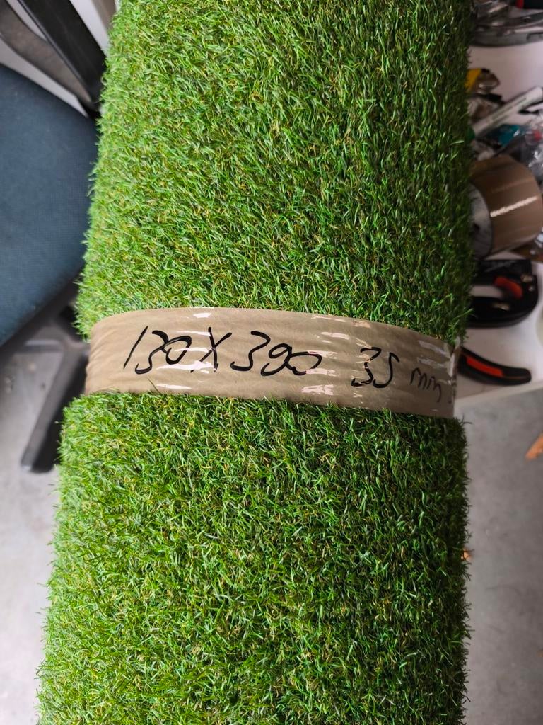 Kunstgras nieuw 130x390 cm, 35 mm met streepje, Tuin en Terras, Gras en Kunstgras, Ophalen, Nieuw, Minder dan 10 m², Kunstgras