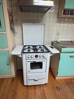 Vintage gasfornuis met oven - Wit, vrijstaand, Ophalen, Gebruikt, 4 kookzones, Gas
