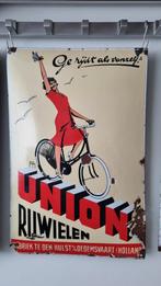 Emaille reclamebord  union rijwielen, Ophalen of Verzenden, Gebruikt, Reclamebord