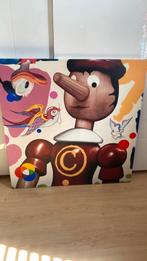 Pinocho zeefdruk op doek, Ophalen