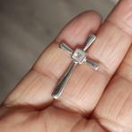 925 zilveren hanger Kruis met natuurlijke Maansteen, O.T., Wit, Nieuw, Ophalen of Verzenden