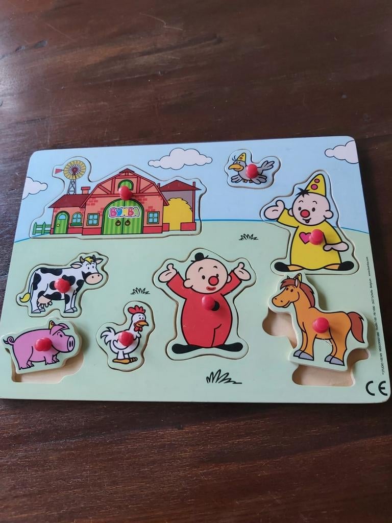 Bumba houten puzzel met boerderijdieren, Ophalen of Verzenden, Zo goed als nieuw, Van hout, Minder dan 10 stukjes