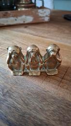 Vintage Messing Drie Wijze Apen Beeldje - Horen Zien Zwijgen, Ophalen of Verzenden