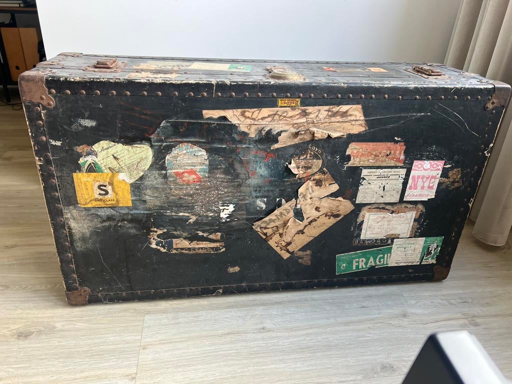 Authentieke Vintage Hutkoffer, Ophalen, Gebruikt, Vintage